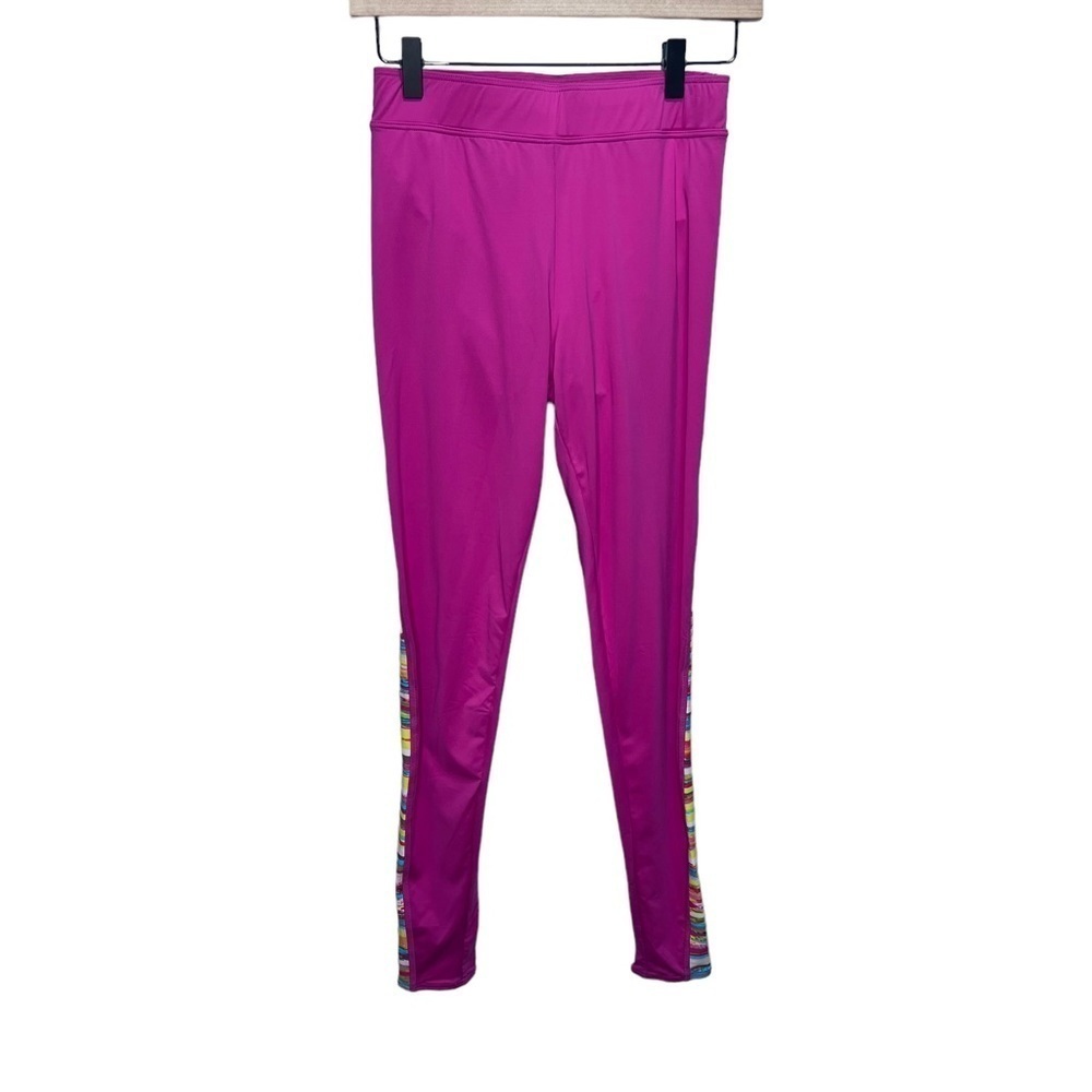 Athleta Pink Activewear Leggings Stripe Detail Size Small